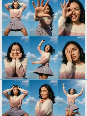 prompt seen 3x3 Dynamic Grid Collage gemini ai photo
