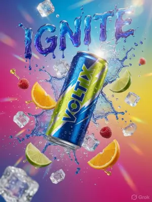 prompt seen Beverage Splash Typography ai photo