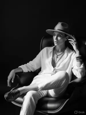 prompt seen Black-and-White Chiaroscuro Fedora gemini ai photo