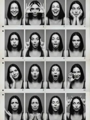 Black and White Photobooth 4x4 Grid