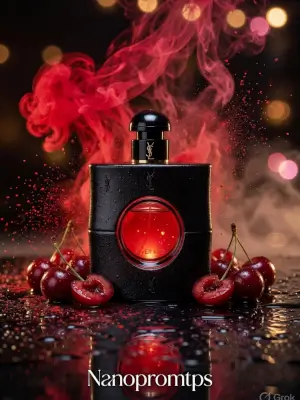 Black Opium Over Red Cherries Smoke