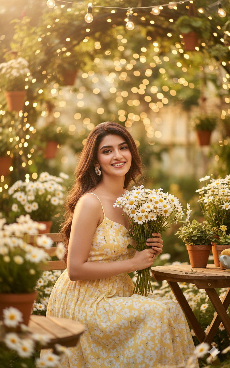 Café Garden Daisies Portrait