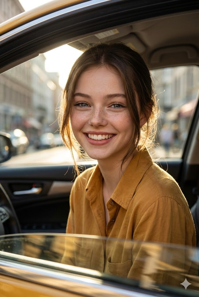 Candid Car Interior Portrait