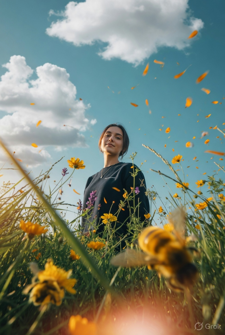prompt seen Cinematic Field Portrait ai photo