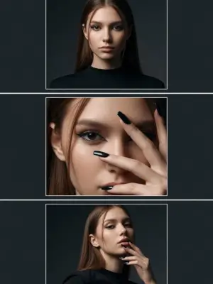 prompt seen Cinematic Luxury Vertical Triptych gemini ai photo