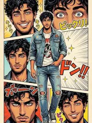 prompt seen Cinematic Manga Comic Character AI Prompt – Ultra Detailed 8K Manga Page Layout ai photo