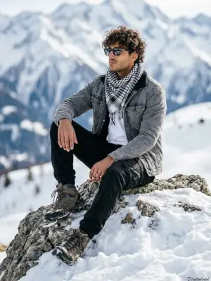 prompt seen Cinematic Winter Mountain Explorer AI Prompt – Rugged Outdoor Portrait ai photo