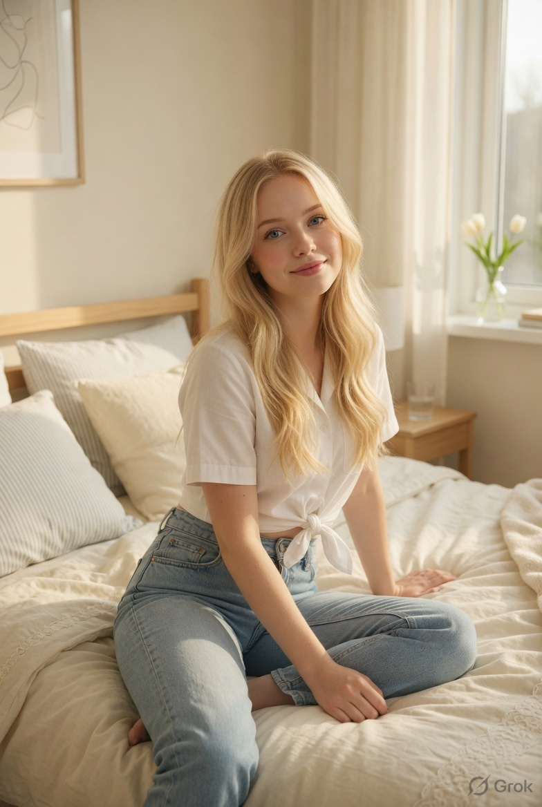 prompt seen Cozy Morning Bedroom Portrait ai photo