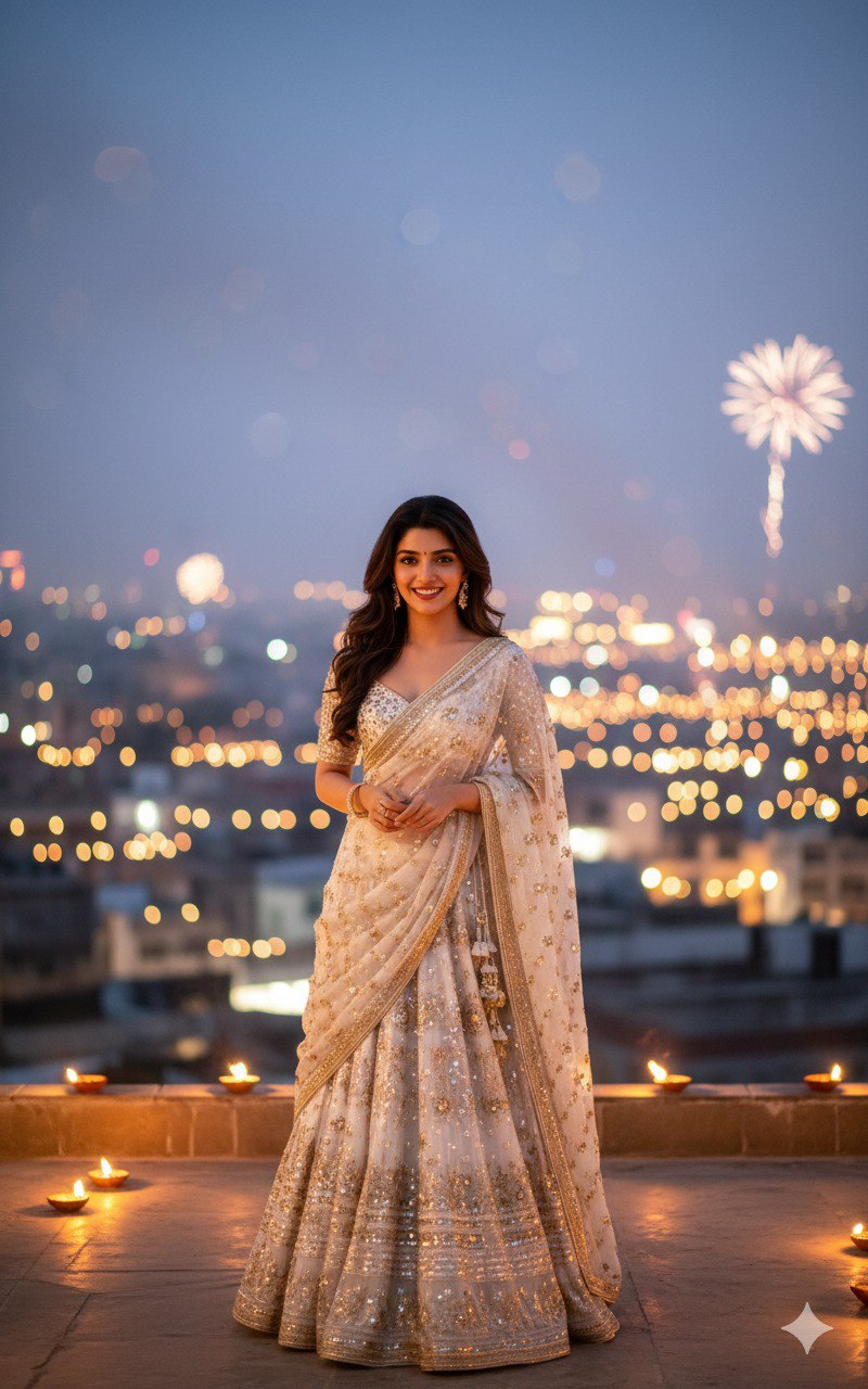 Diwali Rooftop Portrait