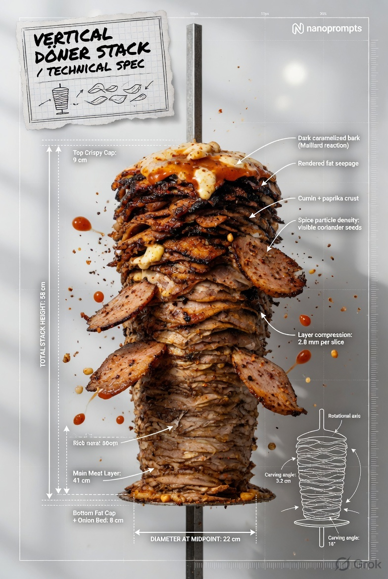 prompt seen Doner Kebab Commercial Series (JSON) ai photo