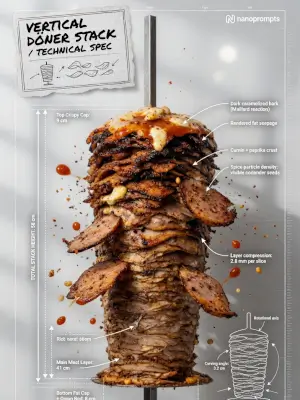 prompt seen Doner Kebab Commercial Series (JSON) ai photo