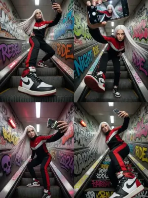prompt seen Dramatic Multi-Angle Collage gemini ai photo