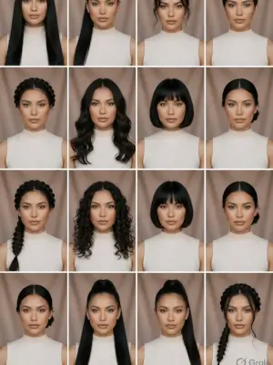 Editorial Hairstyle Variation Grid