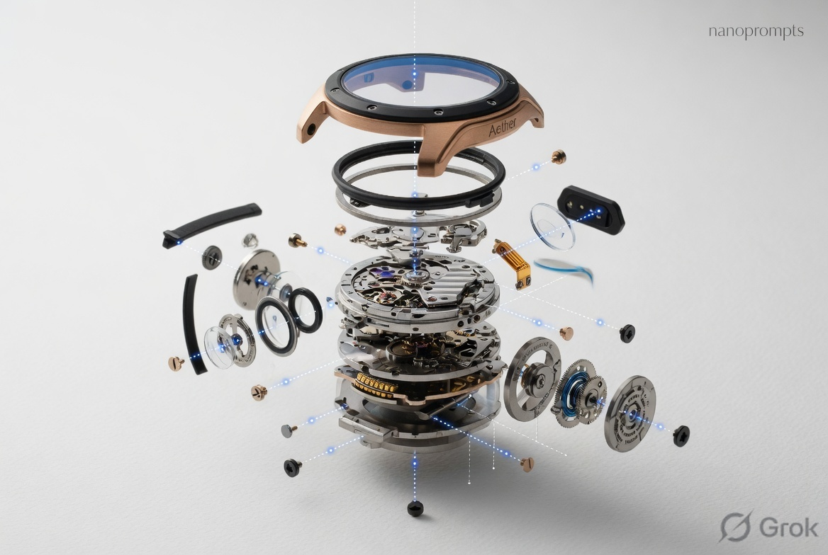 prompt seen Exploded Product View ai photo