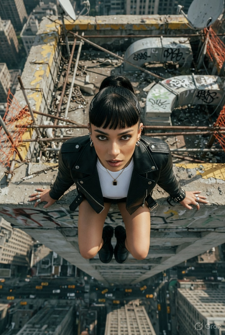 prompt seen Extreme Top-Down Urban Vertigo ai photo