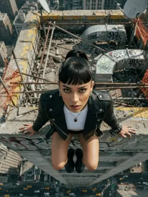 prompt seen Extreme Top-Down Urban Vertigo gemini ai photo