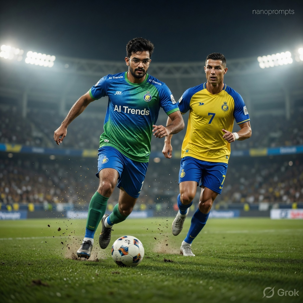 prompt seen Football Pitch AI Trends Kit with Ronaldo ai photo