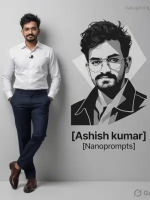 prompt seen Full Body Portrait with Vector Wall Graphic ai photo
