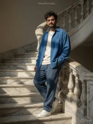 prompt seen Full Body Staircase Lean ai photo