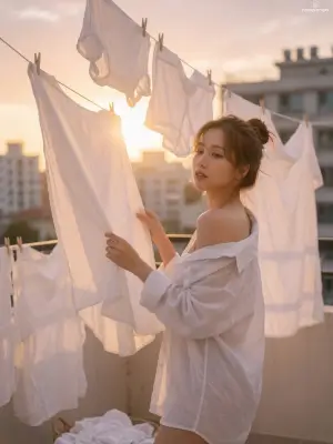 Golden Hour Balcony Laundry