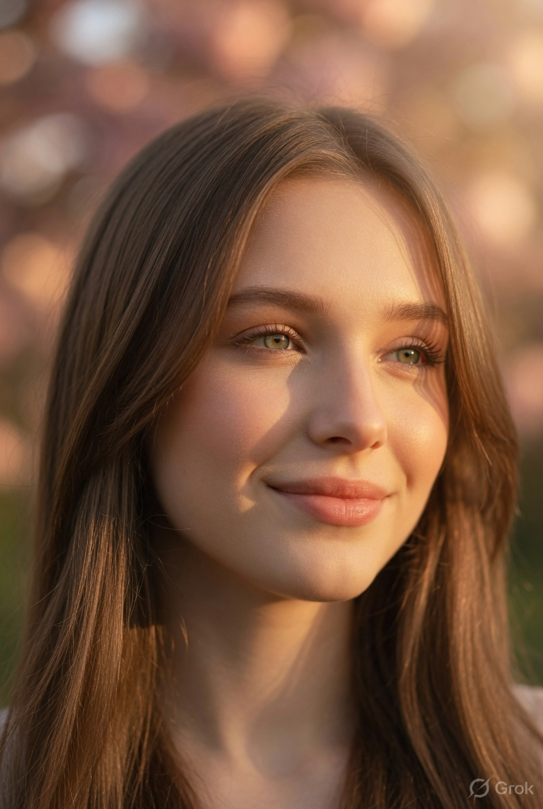 prompt seen Golden Hour Soft Bokeh Portrait ai photo