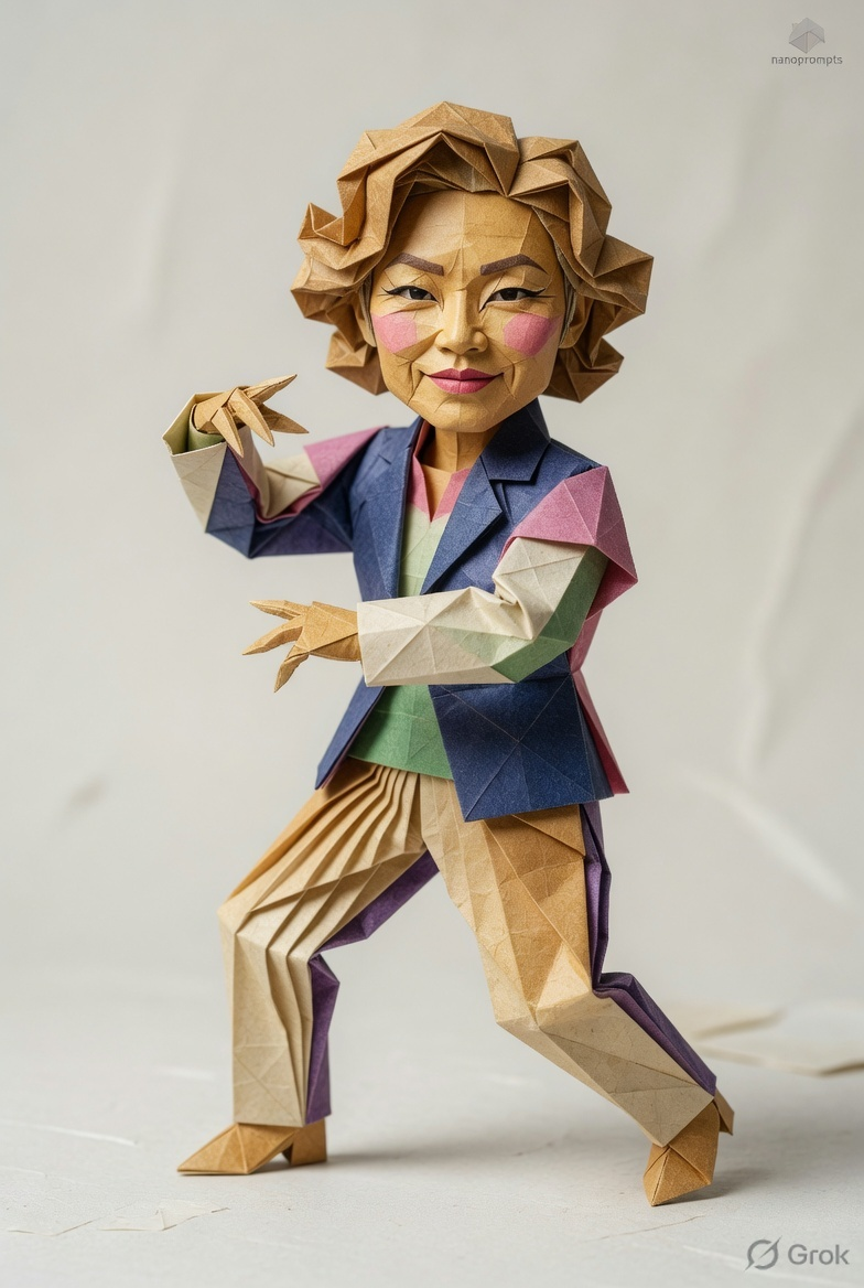 prompt seen Hyper-Realistic Origami Character ai photo