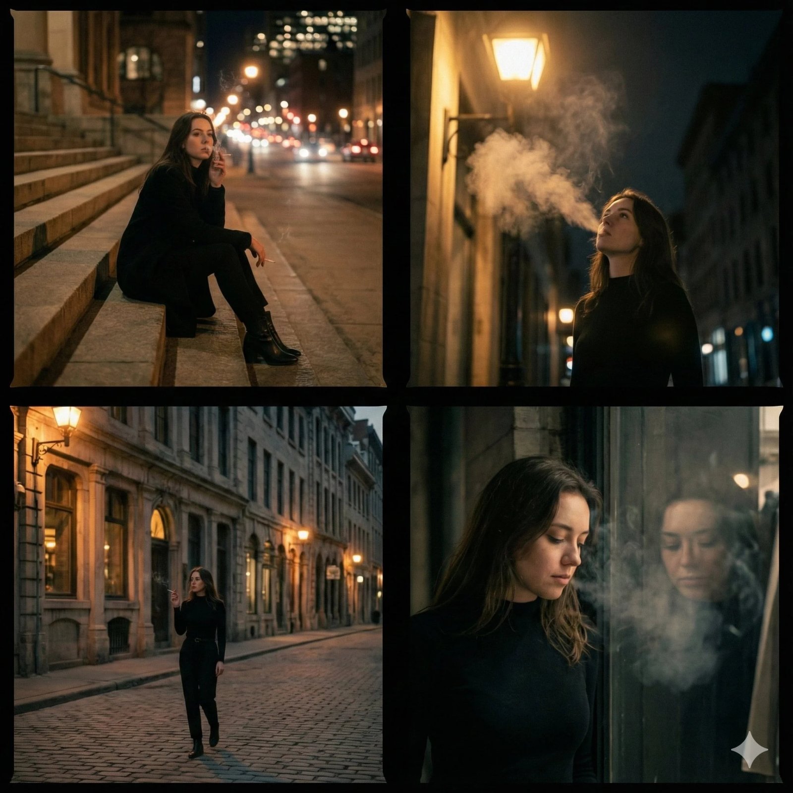 prompt seen Premium AI Prompt: A Cinematic 4-panel Photo Collage Showing gemini ai photo