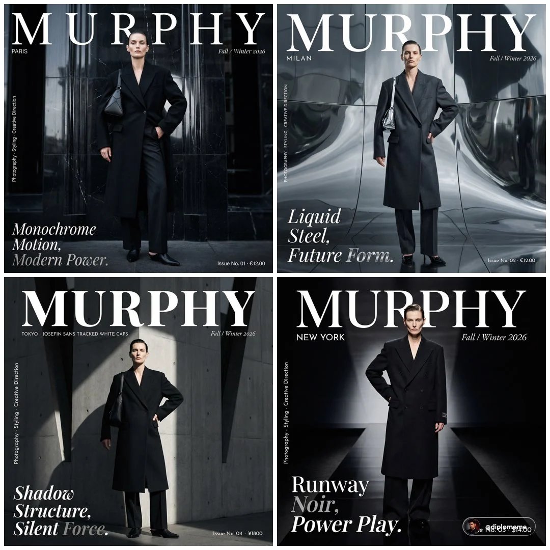 prompt seen Premium AI Prompt: Murphy Magazine Fashion Editorial Photograph. Androgynous gemini ai photo