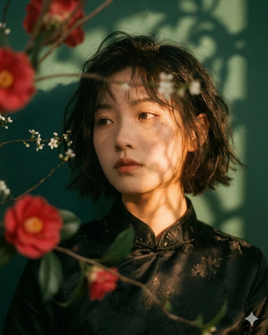 prompt seen Premium AI Prompt: Artistic Portrait Of An Elegant Asian ai photo 2