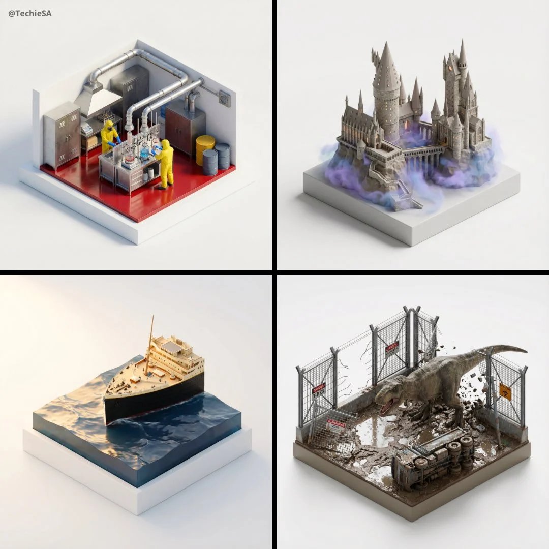 prompt seen Premium AI Prompt: Stylized Ultra Highfidelity Isometric gemini ai photo