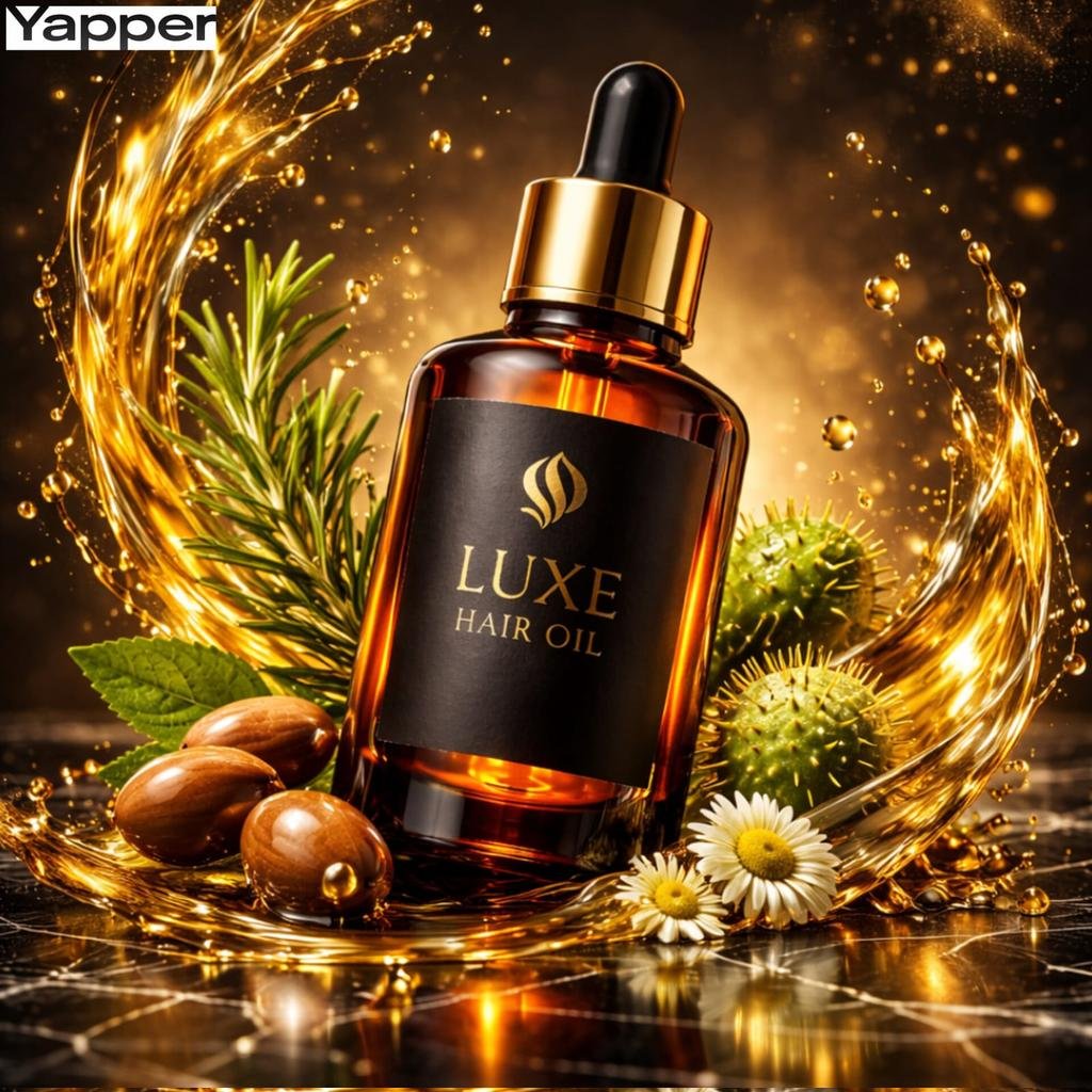 prompt seen Premium AI Prompt: Luxurious Branded Herbal Hair Oil ai photo 2