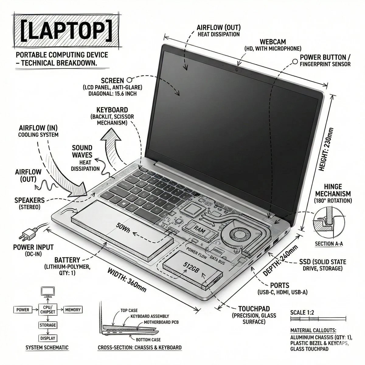 prompt seen Premium AI Prompt: Create An Infographic Image Of Laptop gemini ai photo