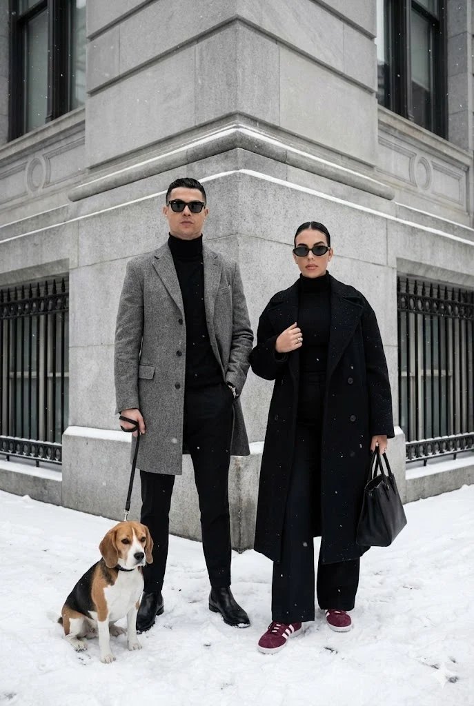 prompt seen Premium AI Prompt: Prompt Title Sophisticated Urban Winter Couple ai photo 2