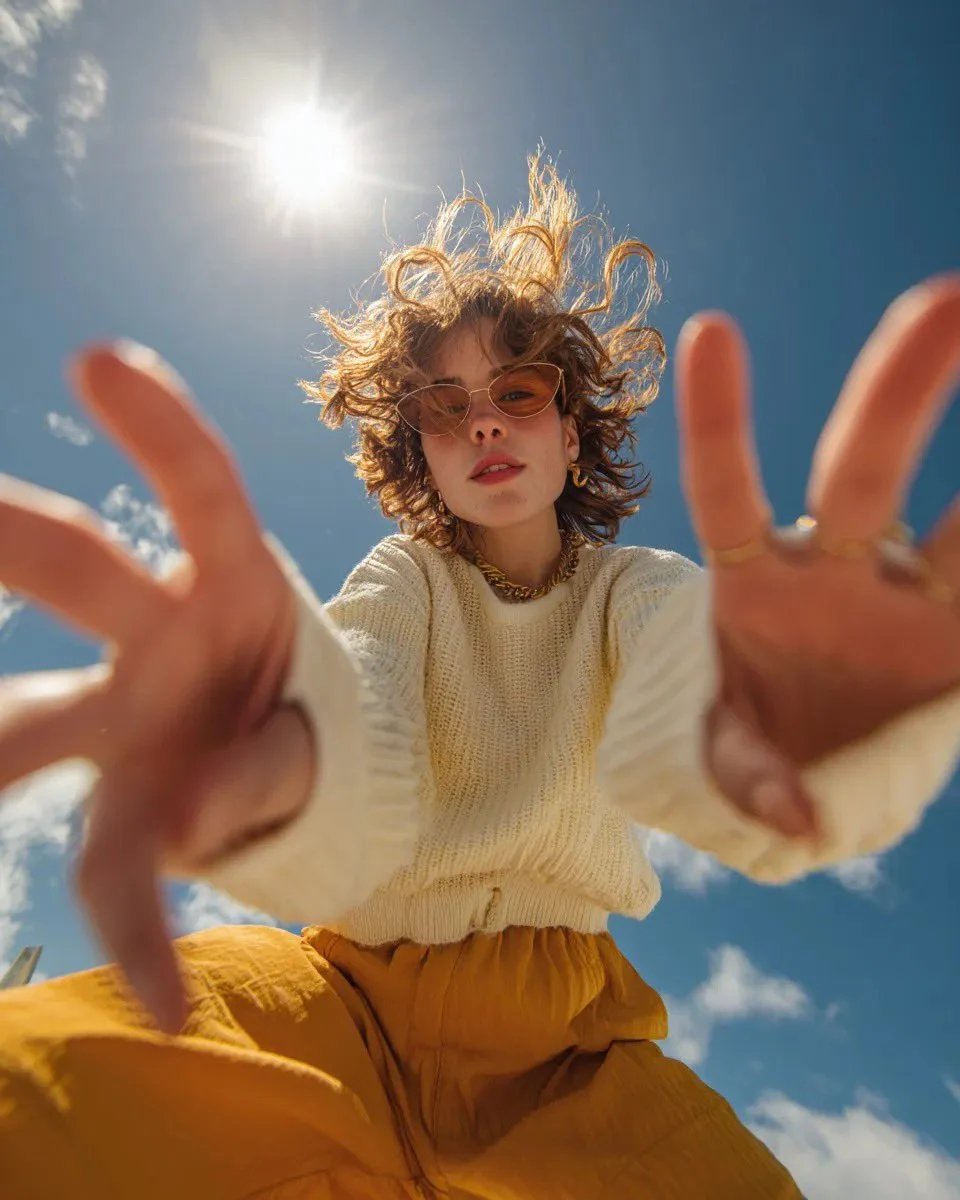 prompt seen Premium AI Prompt: Ultra Wide-angle Low-angle Portrait Shot ai photo 2