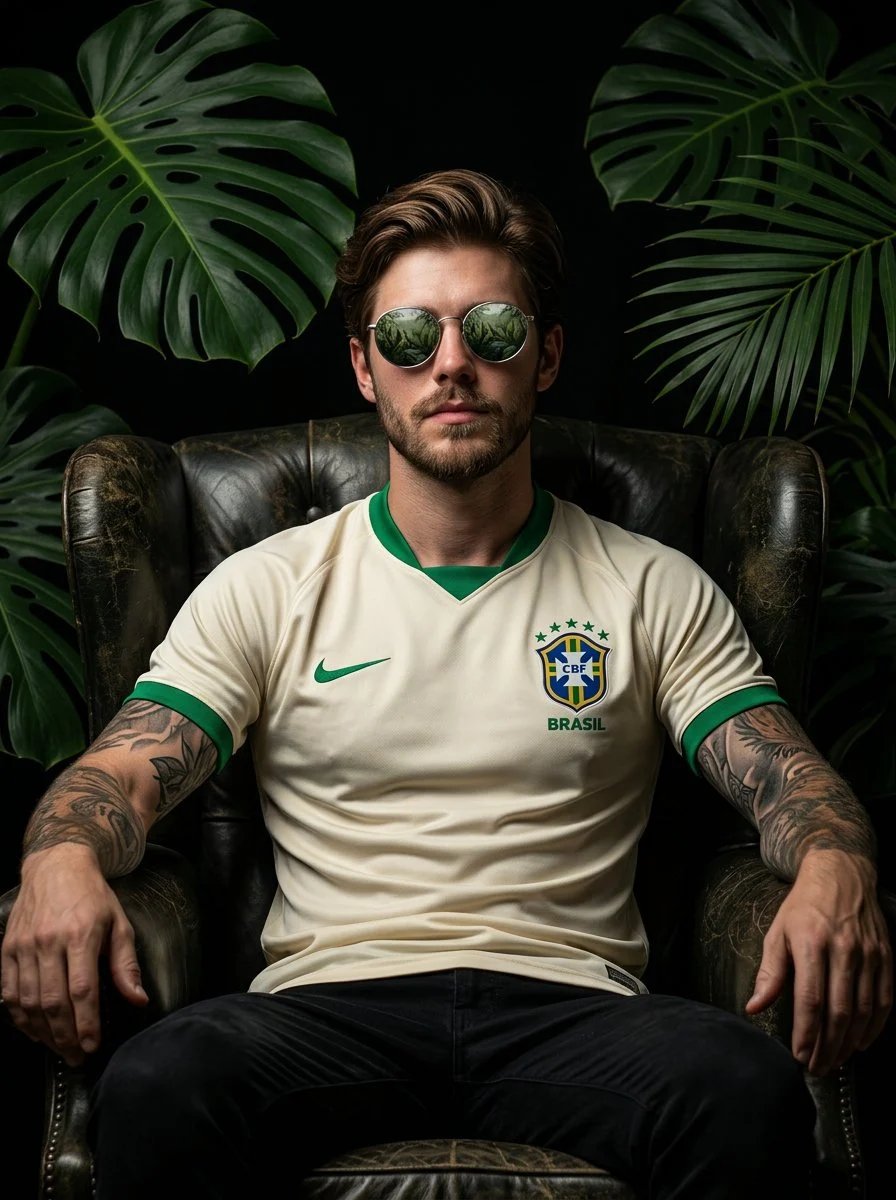 prompt seen Premium AI Prompt: Cinematic Portrait Of A Confident Football gemini ai photo