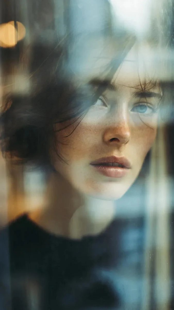 prompt seen Premium AI Prompt: Reflection Glass Window Layered ai photo 2
