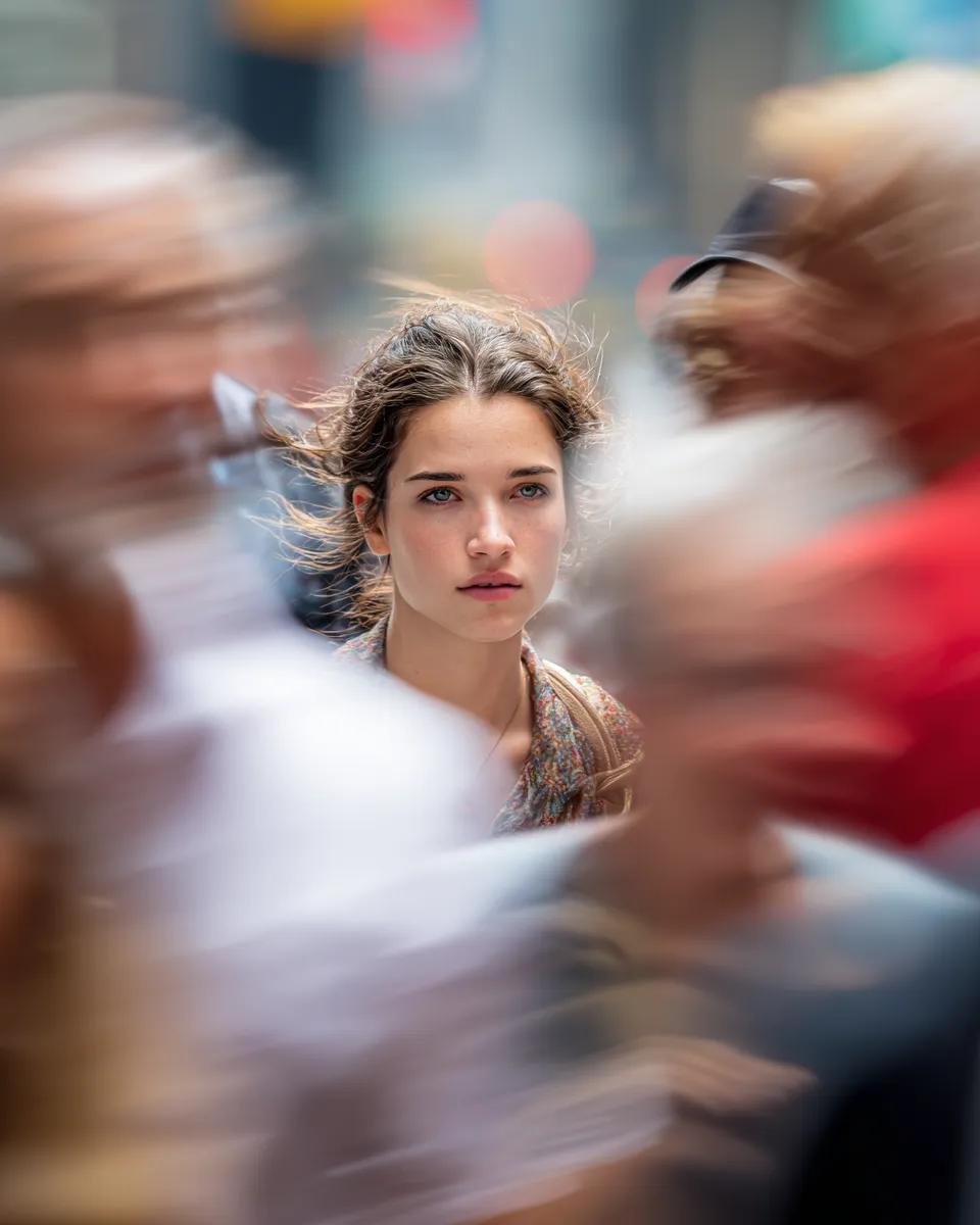 prompt seen Premium AI Prompt: Model Looking Camera Close gemini ai photo