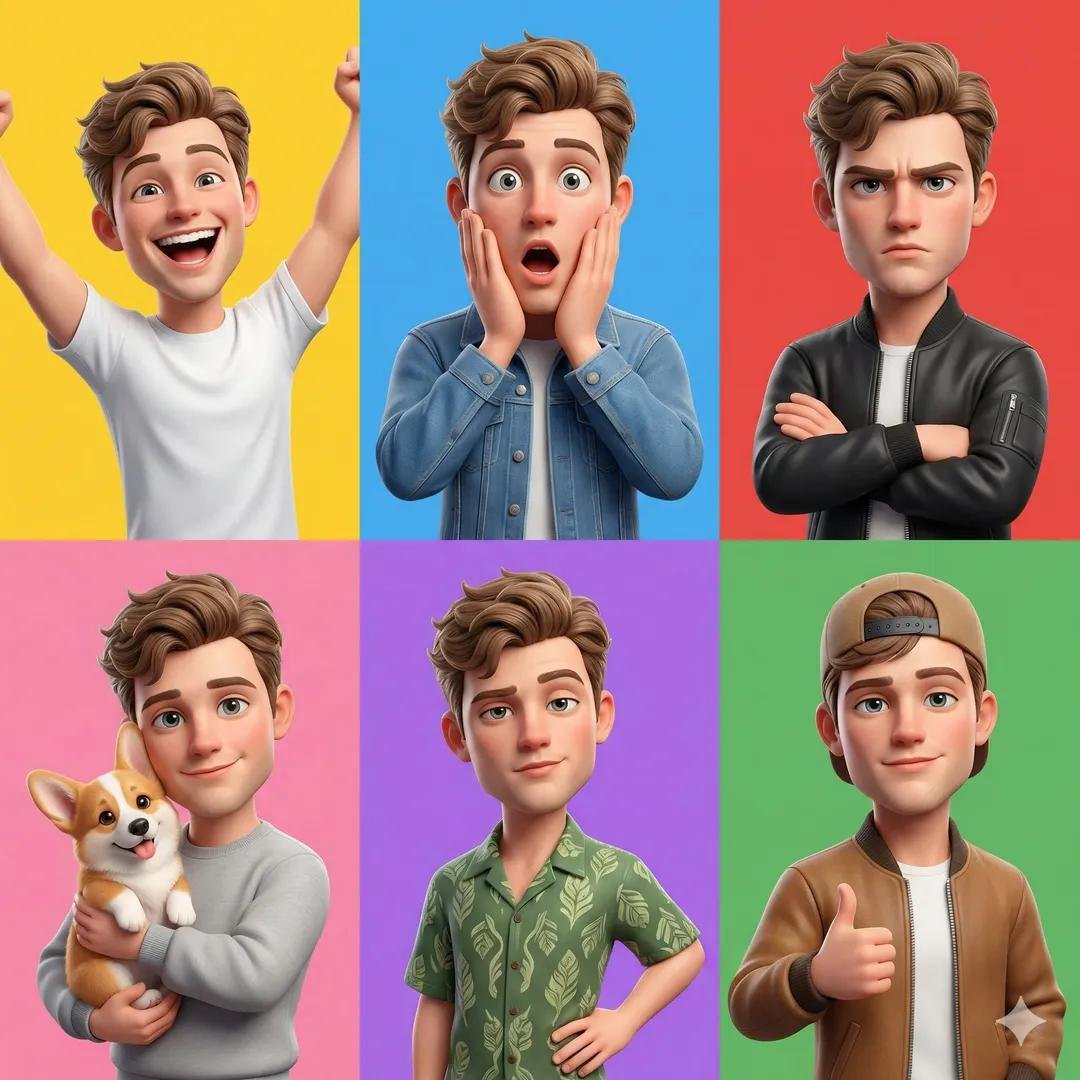 prompt seen Premium AI Prompt: A 3d Pixar- Animated Young Male gemini ai photo