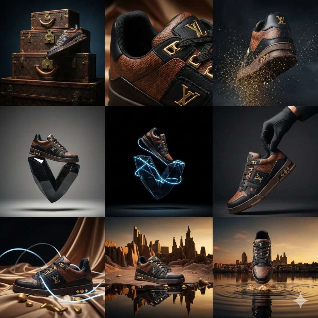 prompt seen Premium AI Prompt: Campaign Metadata Brand Identity Louis Vuitton gemini ai photo