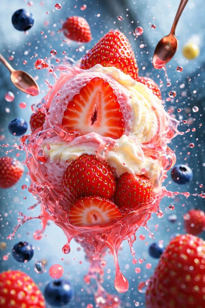 prompt seen Premium AI Prompt: Single Ice Cream Cone Standing Upright Soft Bokeh ai photo 2