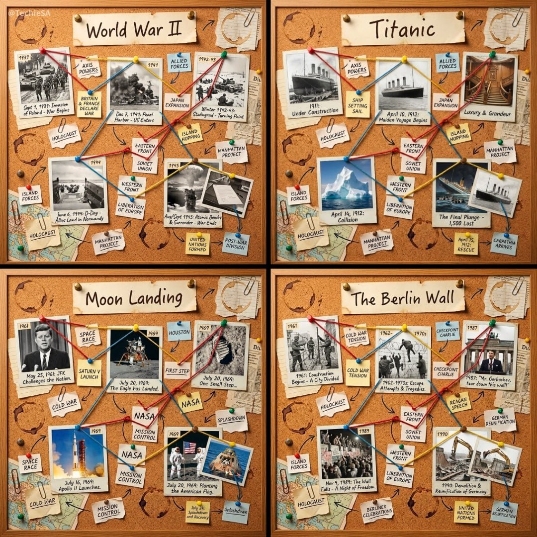 prompt seen Premium AI Prompt: 1080x1080 Cork-board Layout Telling The Story gemini ai photo