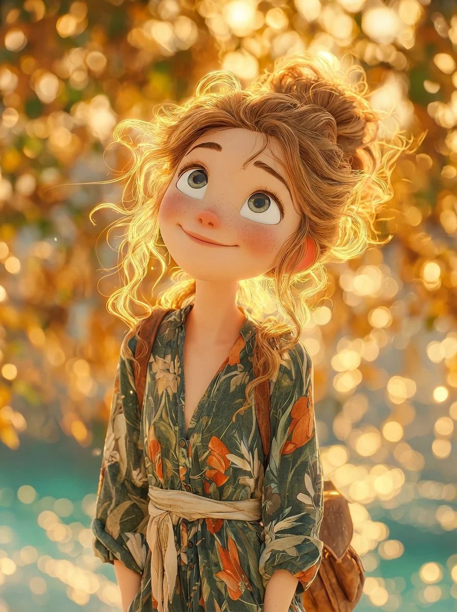 prompt seen Premium AI Prompt: Dreamy Cinematic Animated Girl ai photo 2