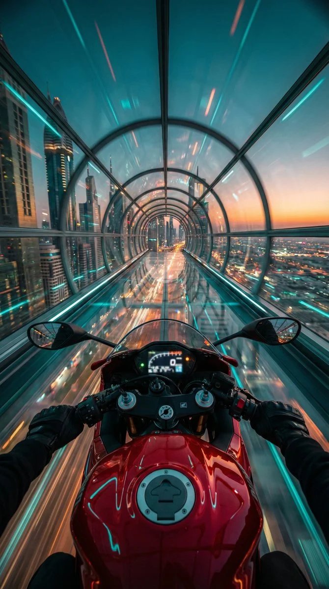 prompt seen Premium AI Prompt: Futuristic Sport Motorcycle Perspective gemini ai photo