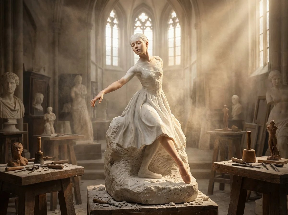 prompt seen Premium AI Prompt: A Half-finished Marble Sculpture gemini ai photo