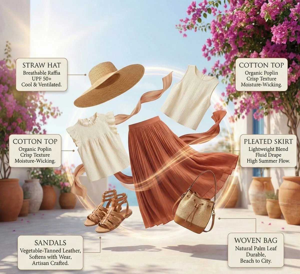 prompt seen Premium AI Prompt: High-fashion Summer Outfit Infographic With Color-coordinated gemini ai photo