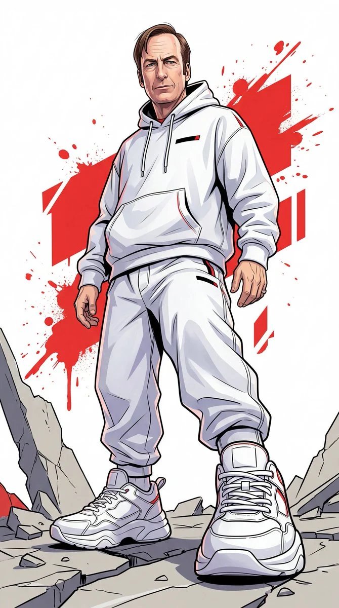 prompt seen Premium AI Prompt: A Dynamic Full-body Urban Illustration ai photo 4