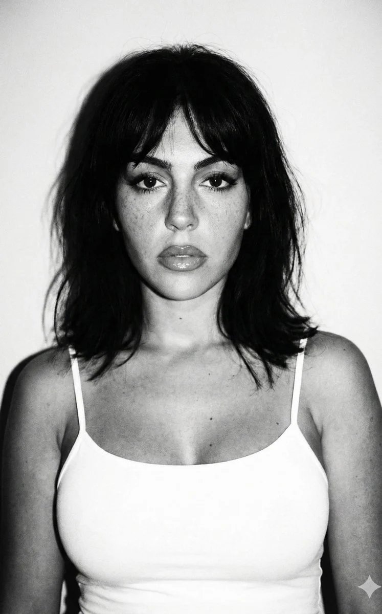prompt seen Premium AI Prompt: Georgina Rodríguez Shoulder-length, Layered, Tousled gemini ai photo
