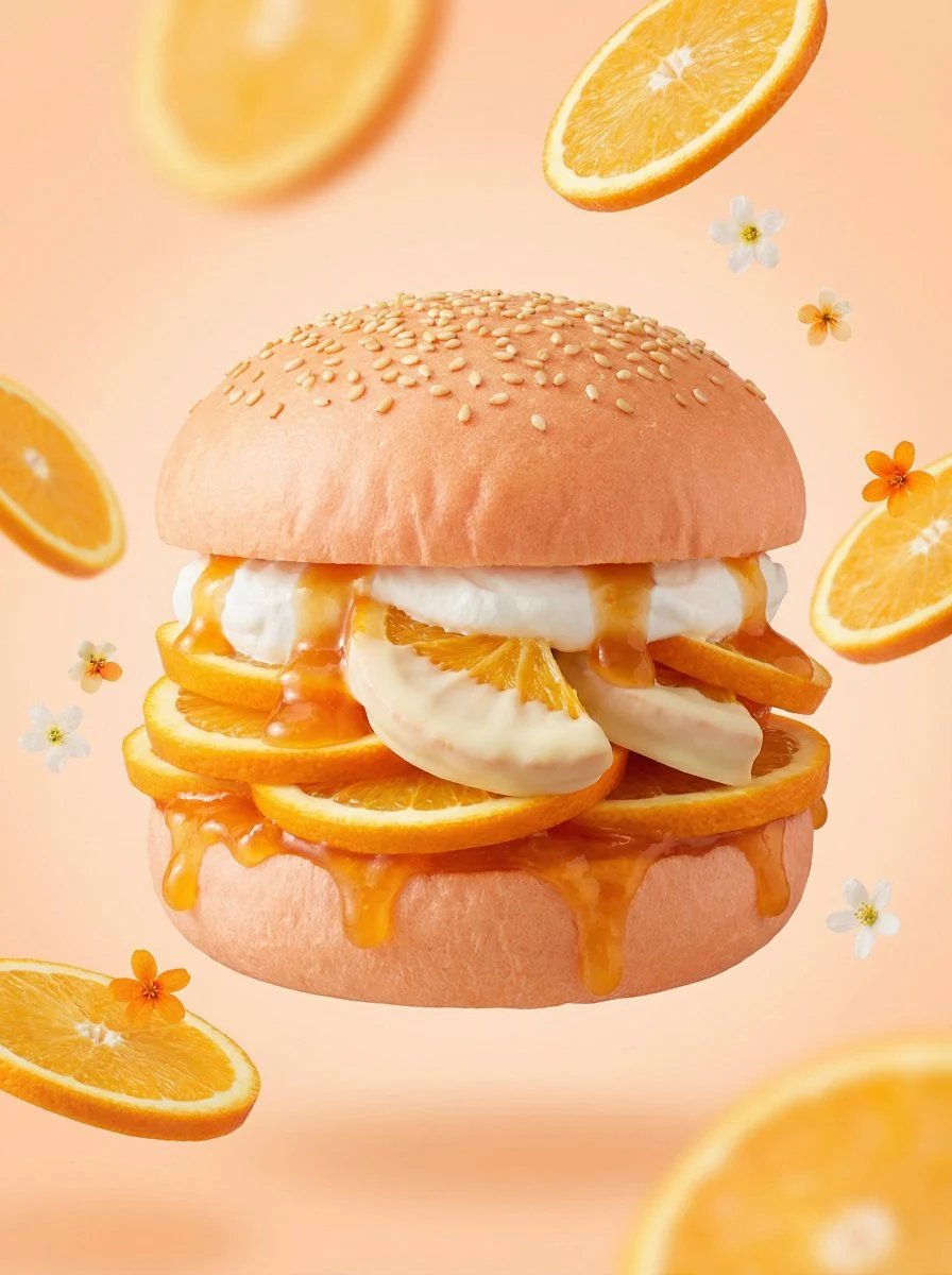 prompt seen Premium AI Prompt: Hyperrealistic Fruit Dessert Burger ai photo 3