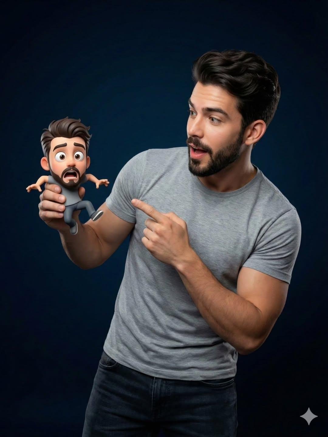 prompt seen Premium AI Prompt: Real Human Pixar-style 3d Character gemini ai photo
