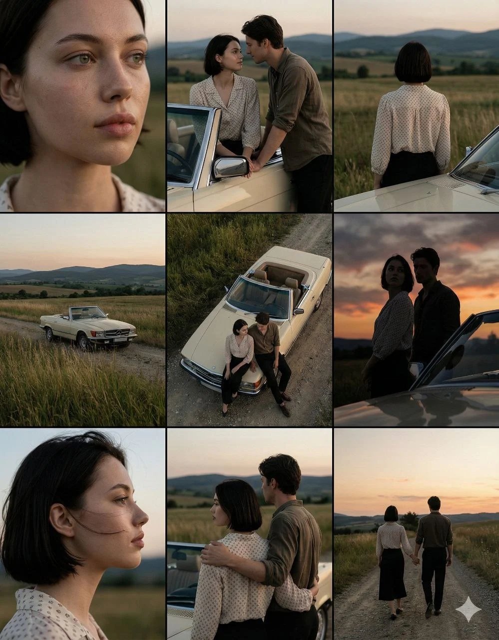 prompt seen Premium AI Prompt: A Cinematic 3×3 Grid Of Film-still